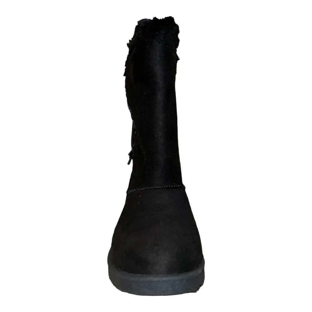 SO Elenaa Star Girls Faux-Fur Winter Boots Faux Suede Size 2 New
